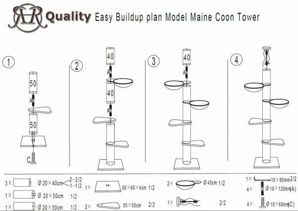 Krabpaal Maine Coon Tower Creme