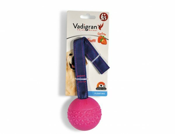 Speelgoed hond TPR bal met touw Red Frutti 6,3cm