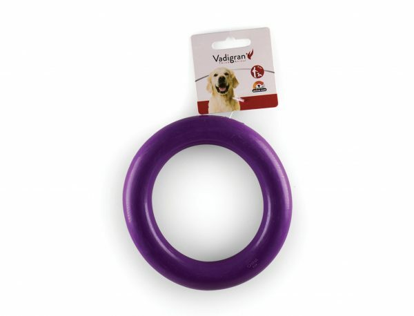 Speelgoed hond rubber ring paars Ø15cm
