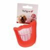 Speelgoed hond vinyl pieper mond rood 9cm