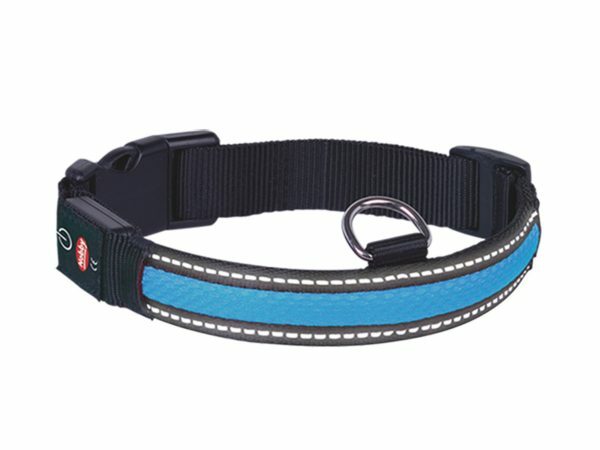 LED Halsband Flash Mesh blauw S 34-41cmx25mm USB