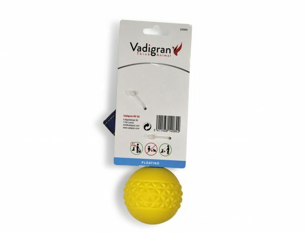 Speelgoed hond TPR bal touw Yellow Vanilla 6,3cm