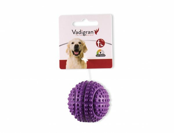 Speelgoed hond rubber basketbal paars Ø5,5cm