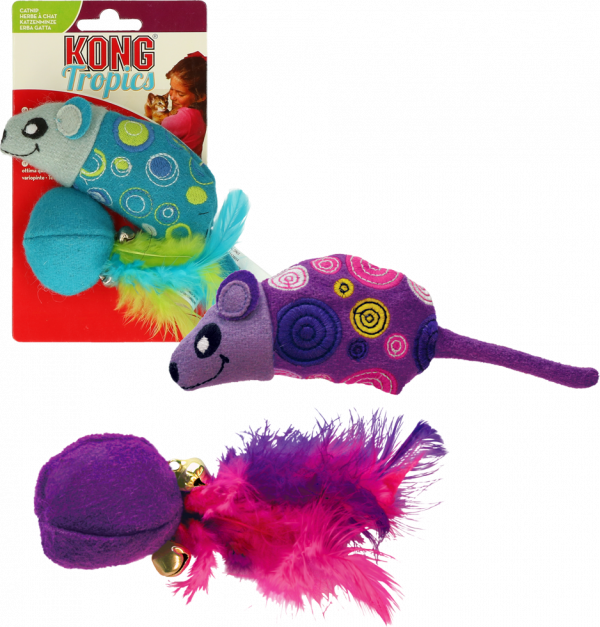 Kong Cat Tropics Mouse/Ball 2 Pack