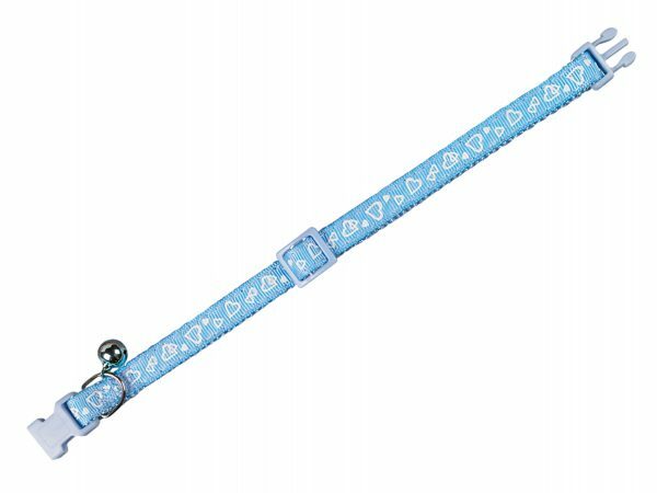 Halsband kat Hart blauw 20-30cmx10mm