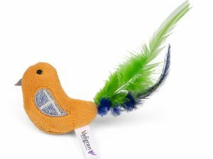 Speelgoed kat Fancy Vogel geel 18cm