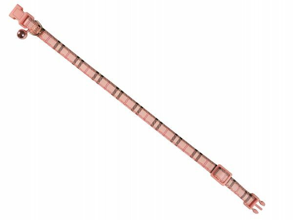 Halsband kat Schotse Ruit roze 20-30cmx10mm