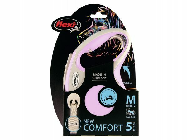 Flexi New Comfort M (riem 5m) roze
