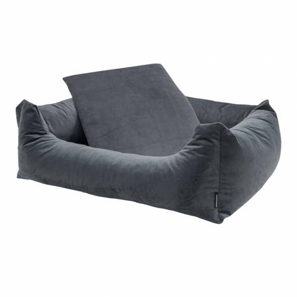 Madison Velours Dog Bed Grijs S