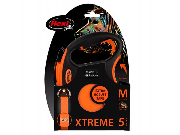 Flexi Xtreme M (riem 5m) oranje