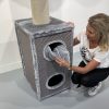 Krabpaal Cat Tower Box Light Grey
