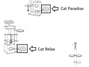 Kussen - KRABTON 55x45 Paradise/Tower Box/Cat Relax Creme