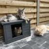 Kattenhuis Villa de Luxe Grijs voor binnen en buiten.