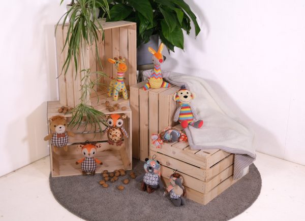 Speelgoed hond pluche Toy box Patchwork serie