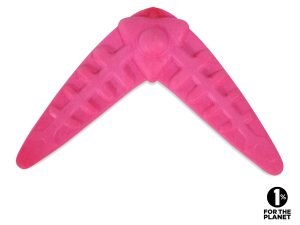 Speelgoed hond TPR Boomerang roze 17cm