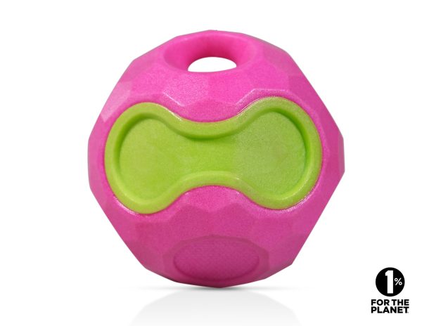 Speelgoed hond TPR bal roze 9cm